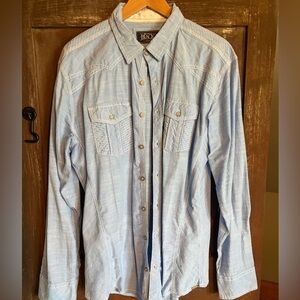 Buckle Light Blue Athletic Fit Shirt